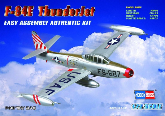 F-84E Thunderjet - Easy Assembly Authentic Kit - HOBBY BOSS 1/72