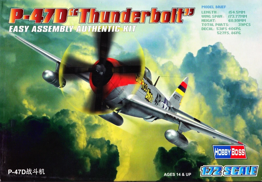 P-47D "Thunderbolt" - Easy Assembly Kit - HOBBY BOSS 1/72