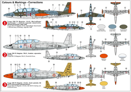Fouga CM-170 Magister "Over Europe" - KP MODELS 1/72