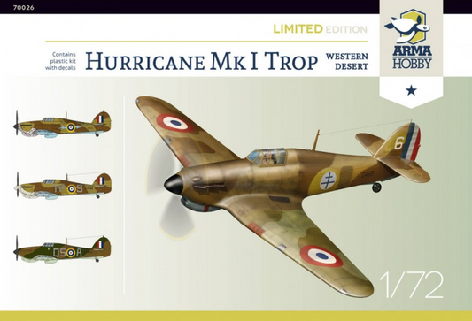 Hurricane Mk I Trop Western Desert - Limited Edition - ARMA HOBBY 1/72