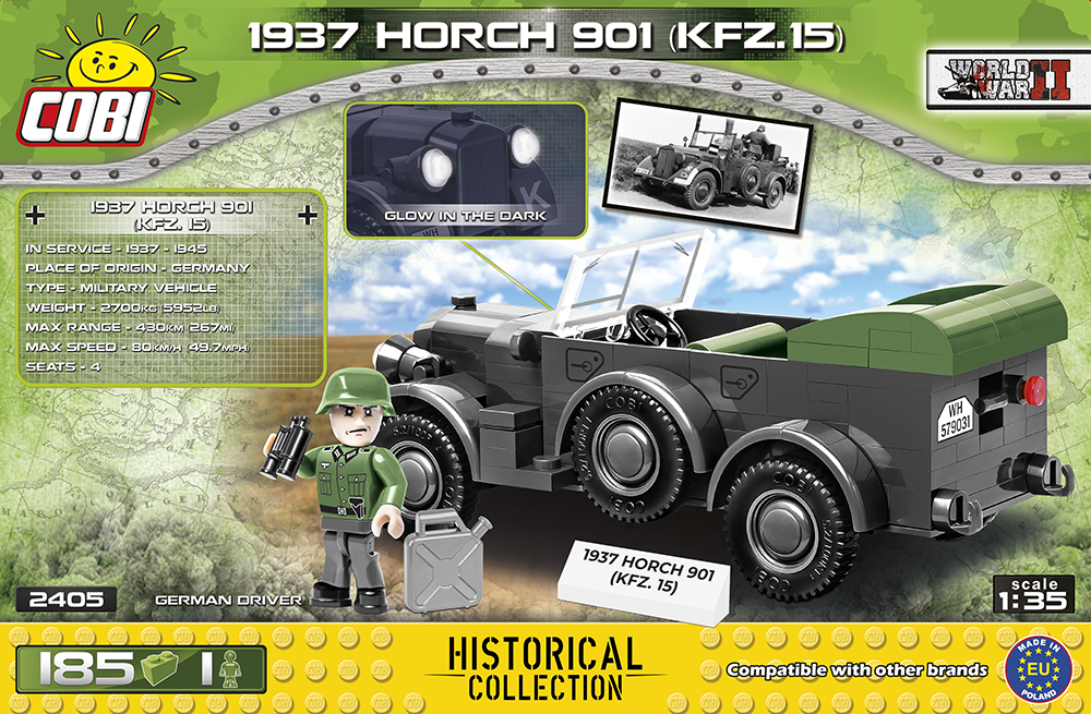 1937 HORCH 901 (KFZ.15) - 185 pièces / 1 figurine - COBI 1/35