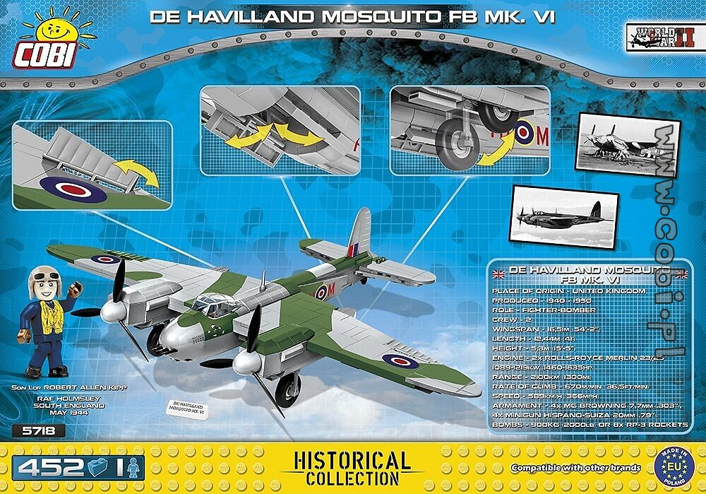 De Havilland Mosquito FB MK. VI - 452 pièces / 1 Figurine - COBI