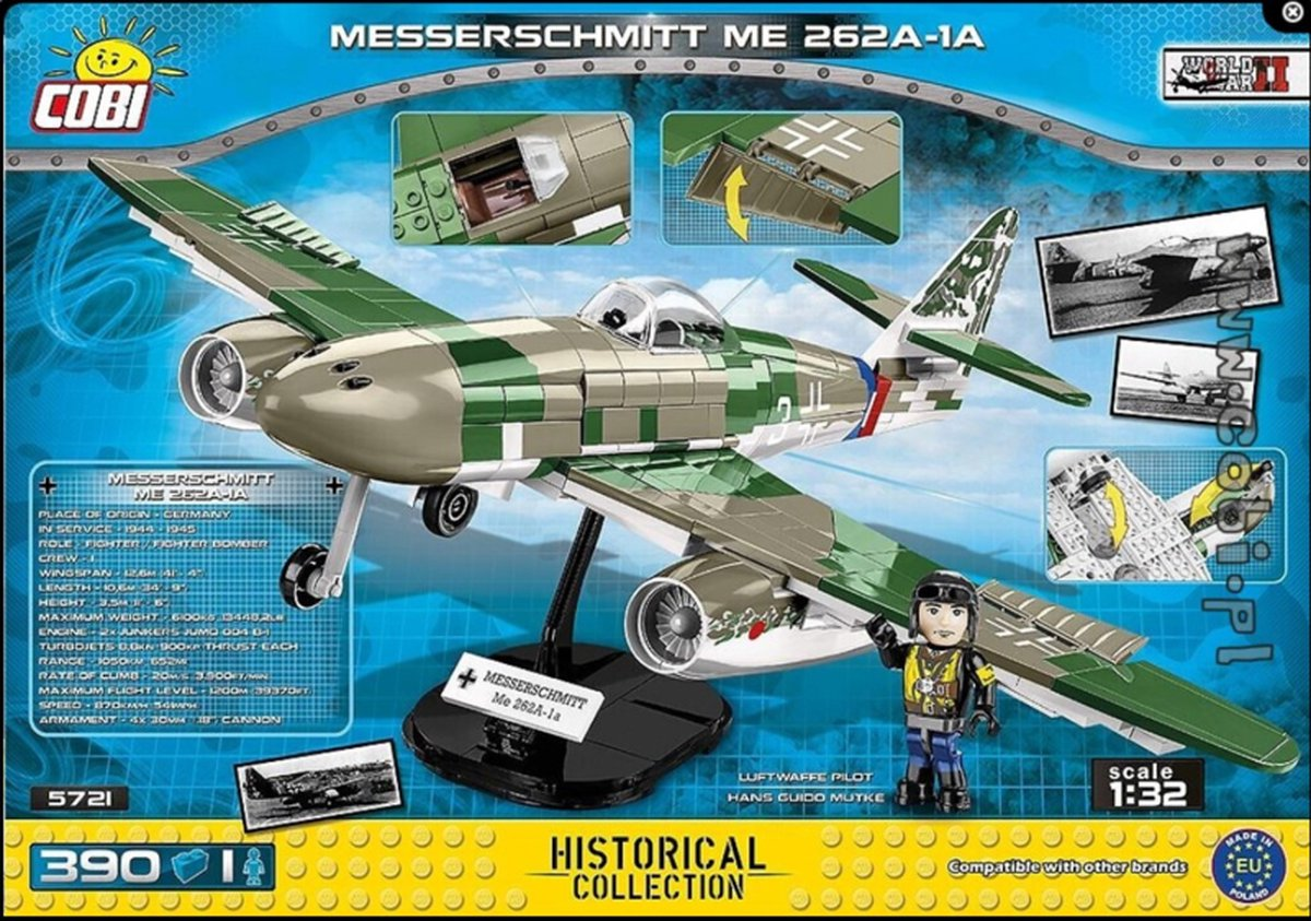 Messerschmitt Me 262A-1A - 390 pièces / 1 figurine - COBI 1/32