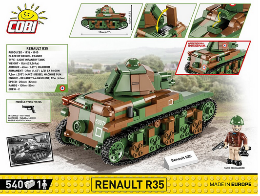 Renault R35 (2 in 1) - 540 pièces / 1 figurine - COBI
