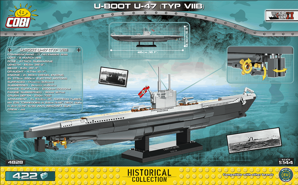 U-Boot U-47 (Typ VIIB) - 422 pièces - COBI 1/144
