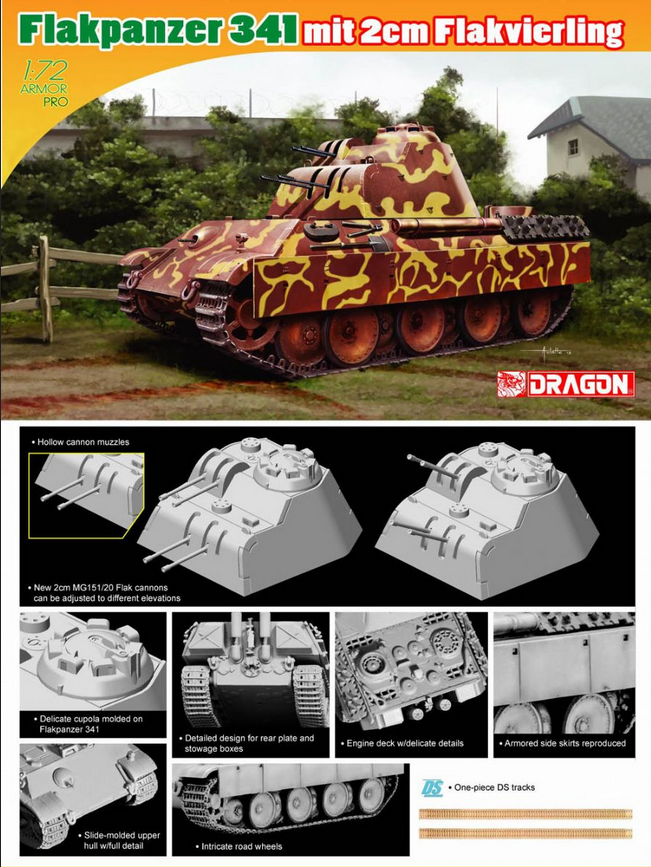 Flakpanzer 341 mit 2cm Flakvierling - DRAGON / CYBER HOBBY 1/72