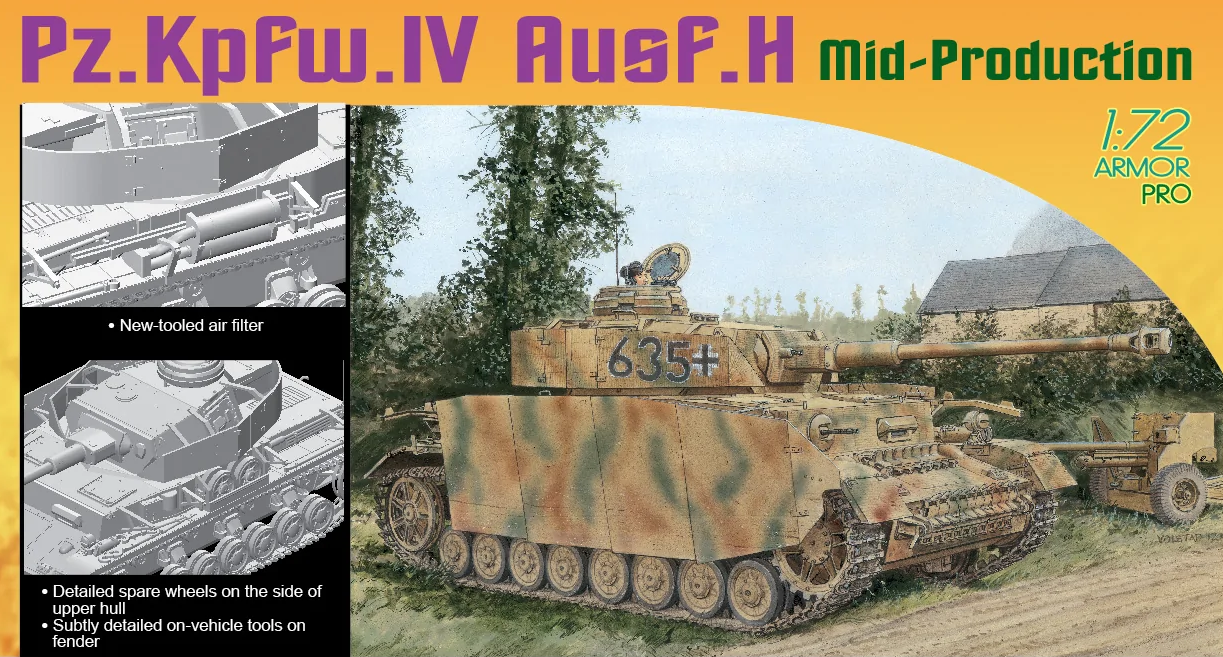 Pz.Kpfw. IV Ausf. H (Mid-Production) - DRAGON / CYBER HOBBY 1/72