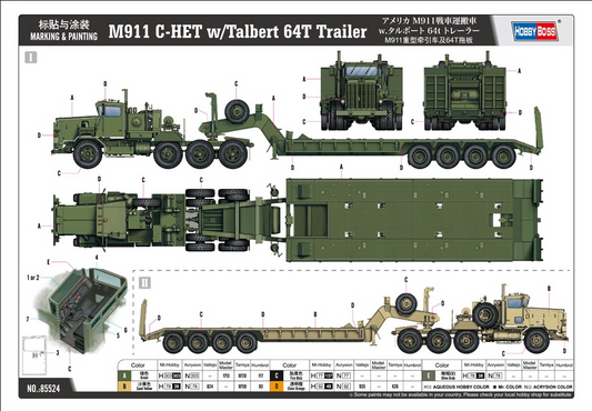 M911 C-HET w/ Talbert 64T Trailer - HOBBY BOSS 1/35