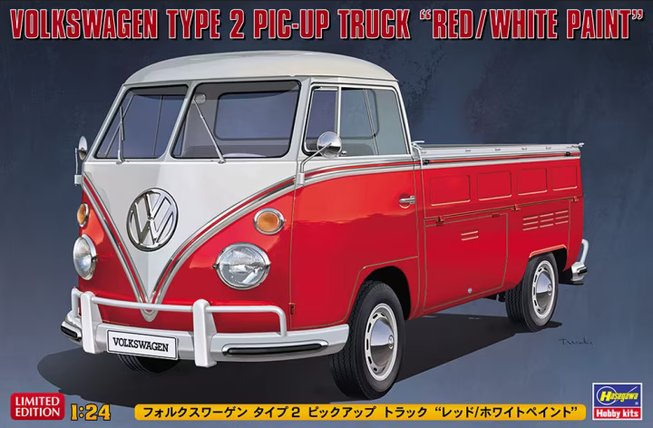 Volkswagen Type 2 Pic-up Truck "red/white paint" - HASEGAWA 1/24