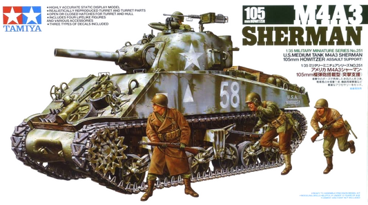 U.S. Medium Tank M4A3 Sherman 105mm Howitzer Assault Support - TAMIYA 1/35