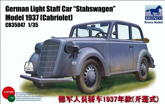 German Light Staff Car "Stabswagen" Model 1937 (Cabriolet) - BRONCO 1/35