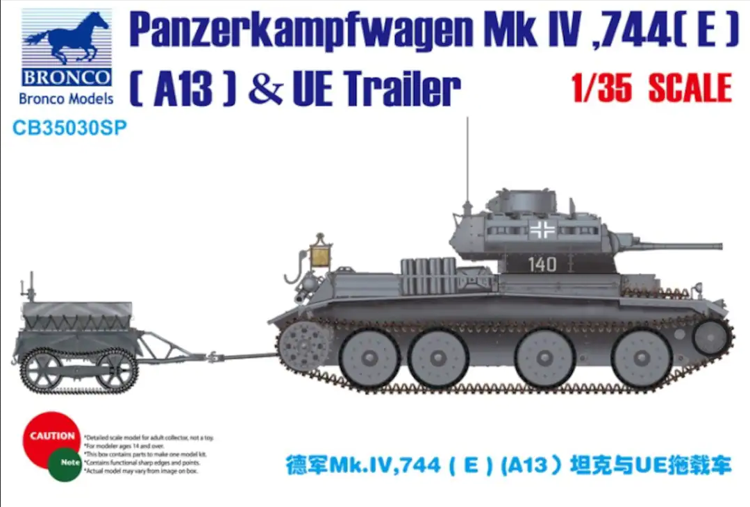 Panzerkampfwagen Mk IV ,744 (E) (A13) & UE Fuel Tank Trailer - BRONCO 1/35