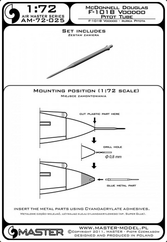 F-101B Voodoo - Pitot Tube - MASTER MODEL 72-025