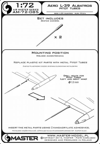 Aero L-39 Albatros - Pitot Tubes - MASTER MODEL 72-085