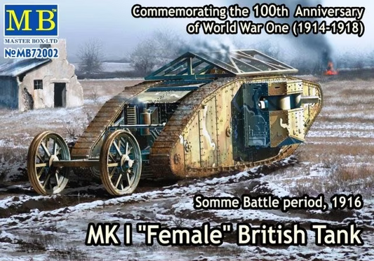 Somme Battle Period 1916 - MK I "Female" British Tank - MASTER BOX 1/72