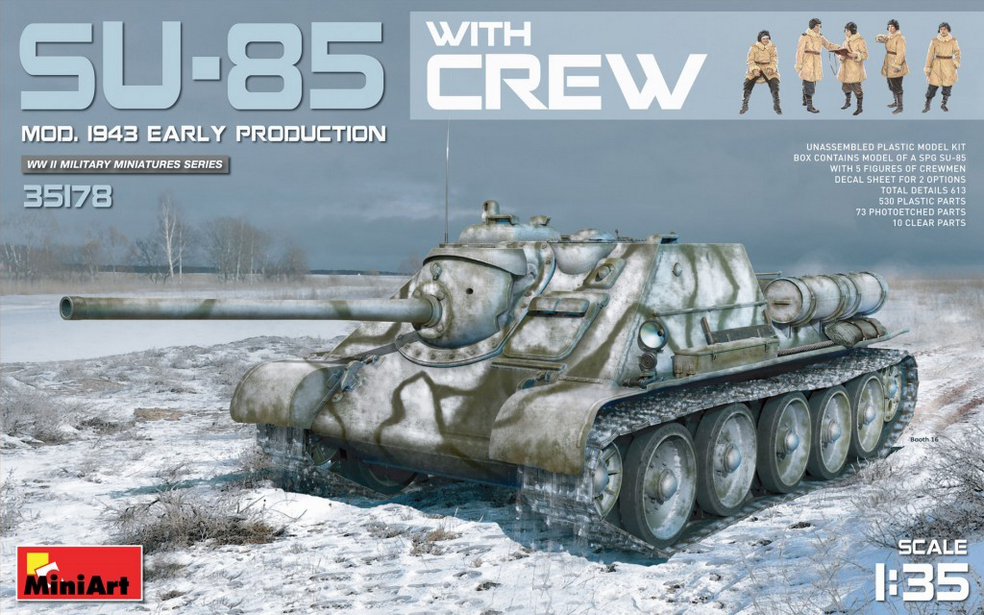 SU-85 Mod.1943 Early Production w/Crew - MINIART 1/35