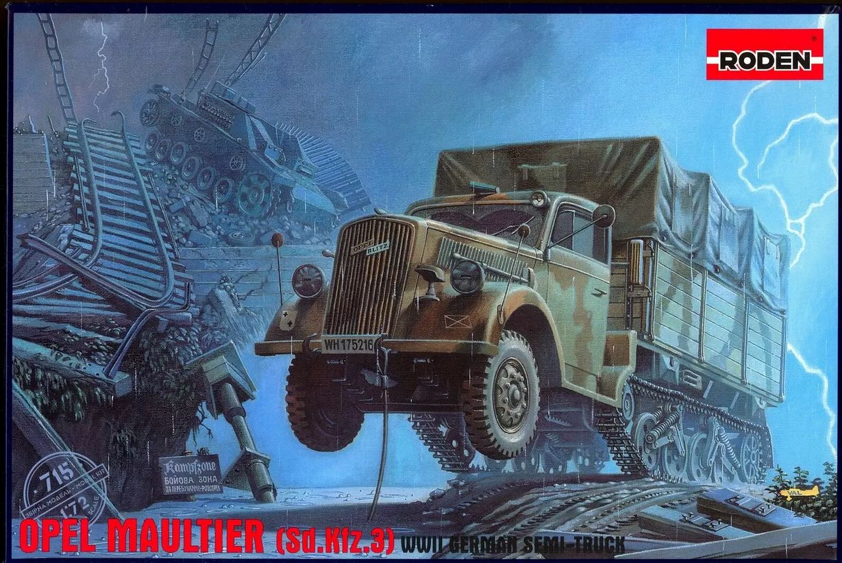 Opel Maultier (Sd.Kfz.3) WWII German Semi-Truck - RODEN 1/72