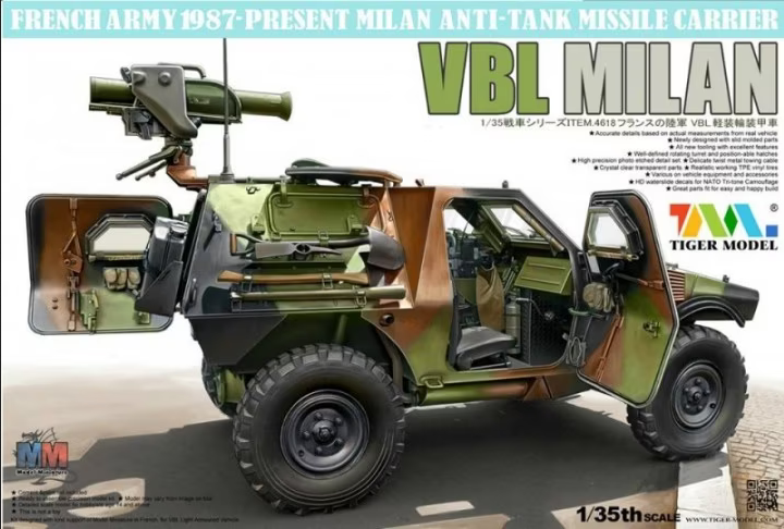 VBL Milan - French Army 1987-Present Anti-Tank Missile Launcher - TIGER MODEL 1/35