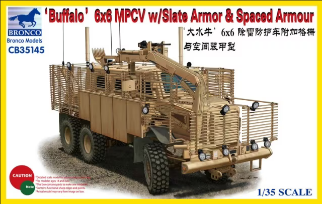 Buffalo' 6x6 MPCV w/Slat Armor & Spaced Armor - BRONCO 1/35