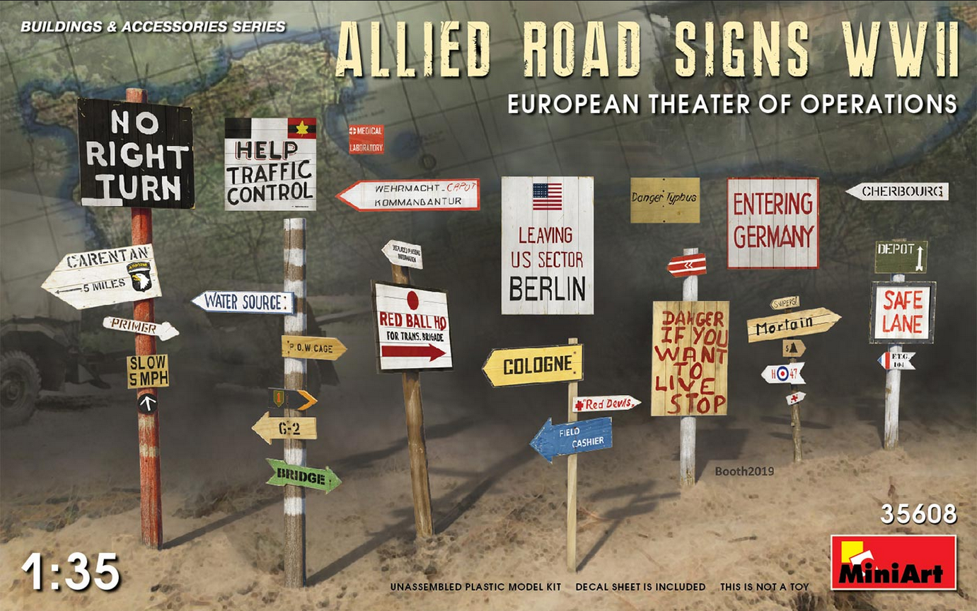 Allied Road Signs WWII - European Theater of Operations - MINIART 1/35