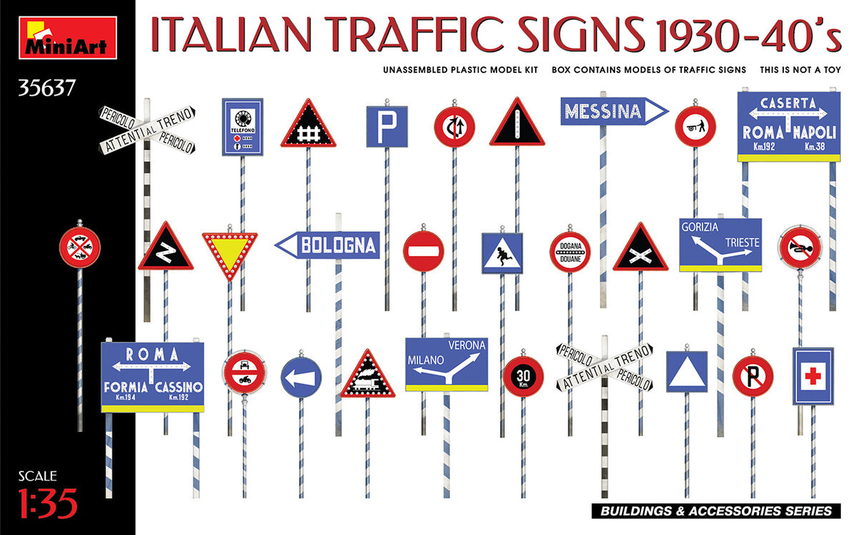 Italian Traffic Signs 1930-40's - MINIART 1/35