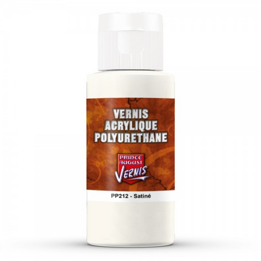 Vernis Acrylique Polyurethane - Satiné - 60ml- PRINCE AUGUST