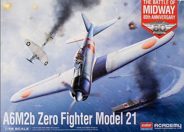 Mitsubishi A6M2b Zero Fighter Model 21 "The Battle of Midway" 80th Anniversary - ACADEMY 1/48