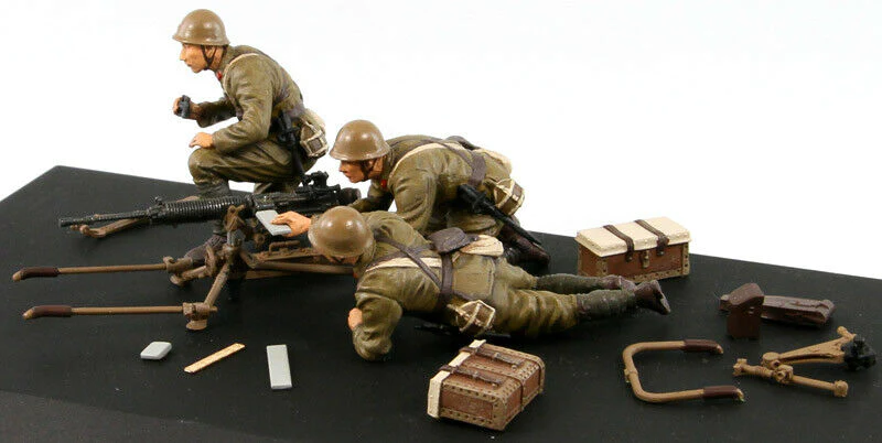 IJA Type 92 Heavy Machine Gun w/3 Gunners - PIT ROAD 1/35