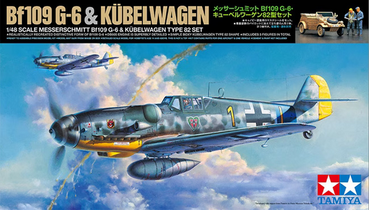 Messerschmitt Bf109 G-6 & Kübelwagen Type 82 Set - TAMIYA 1/48